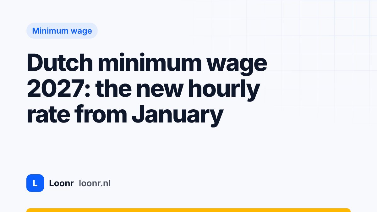 Dutch minimum wage 2027: the new hourly rate from January